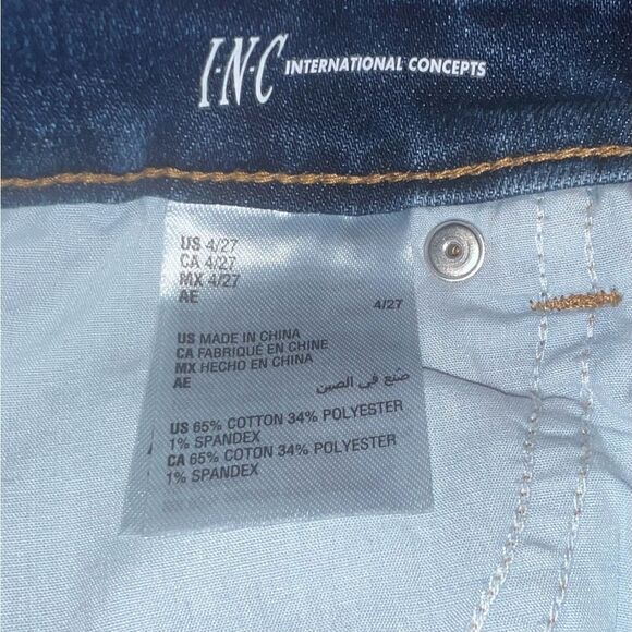 INC Womens High-Rise Studded Skinny Jeans Indigo Embellished 4/27 NWT - Picture 4 of 6